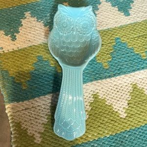 Light blue owl spoon rest